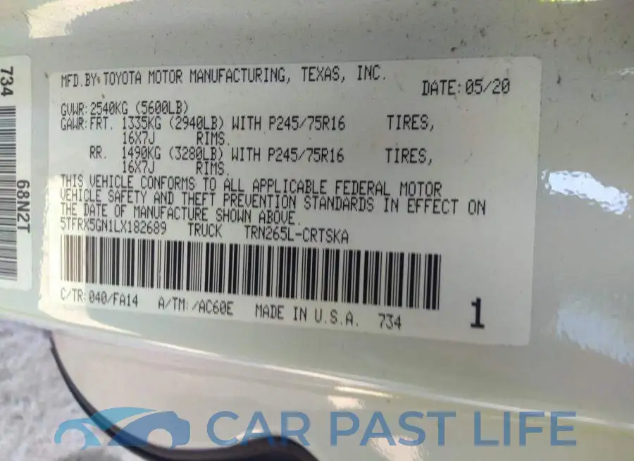 5TFRX5GN1LX182689# 9