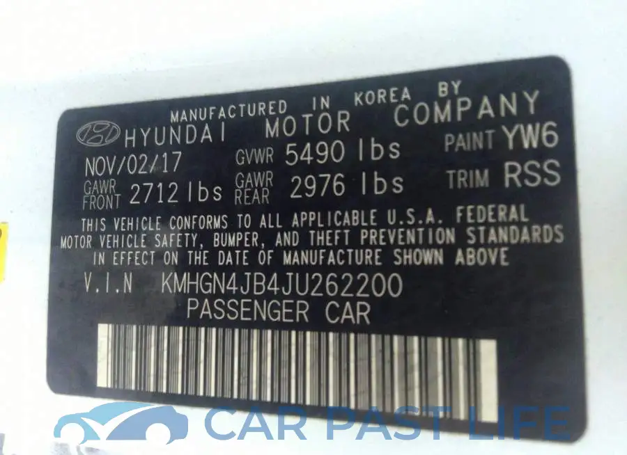 KMHGN4JB4JU262200# 9