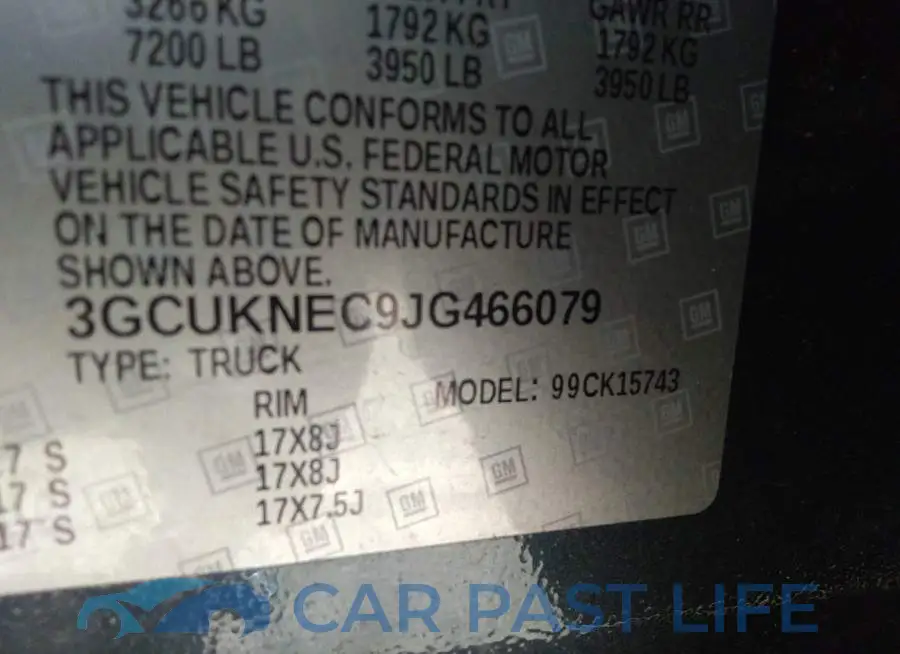 3GCUKNEC9JG466079# 9