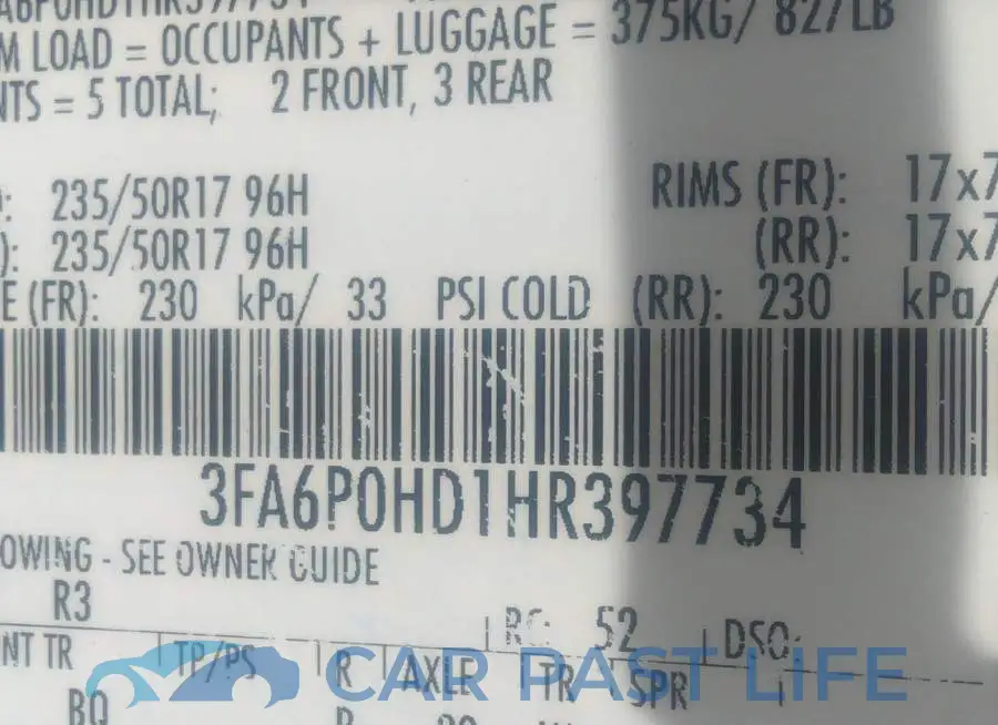 3FA6P0HD1HR397734# 9