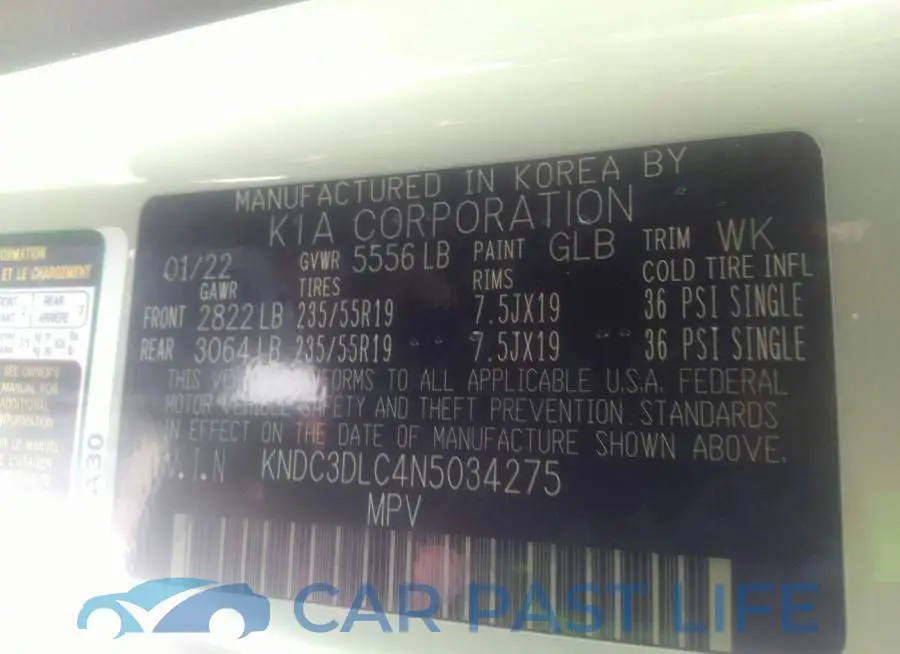 KNDC3DLC4N5034275# 9