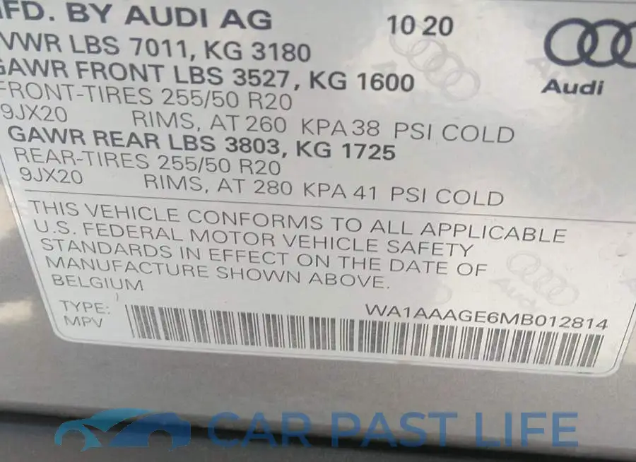 WA1AAAGE6MB012814# 9