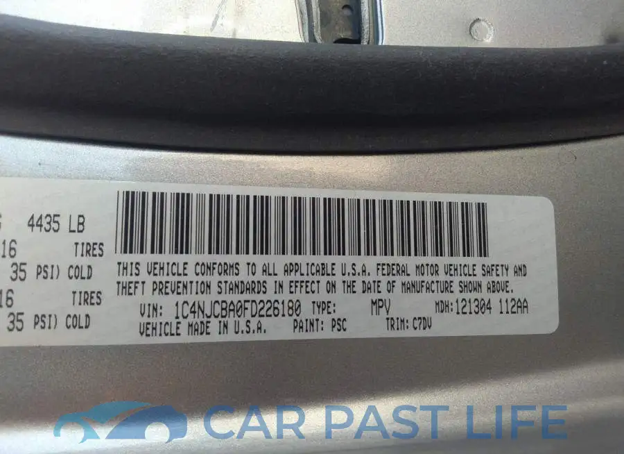 1C4NJCBA0FD226180# 9