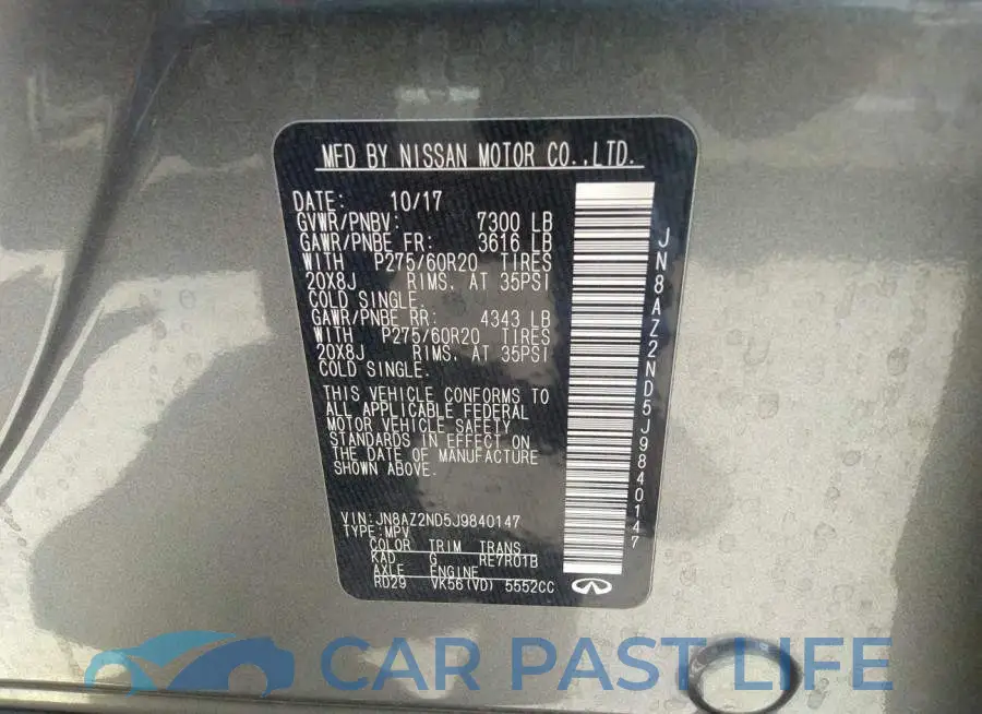 JN8AZ2ND5J9840147# 9