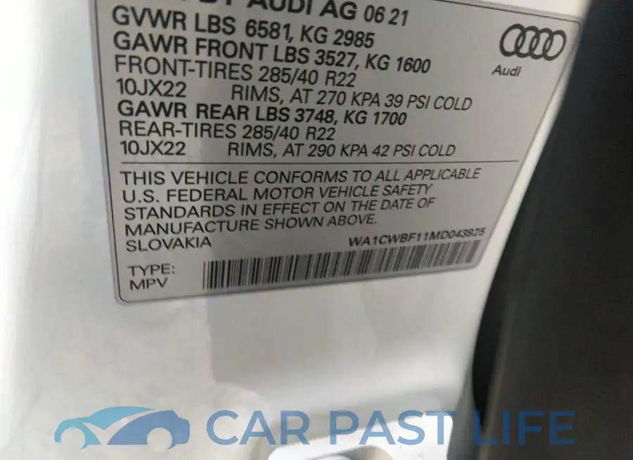 WA1CWBF11MD043925# 9