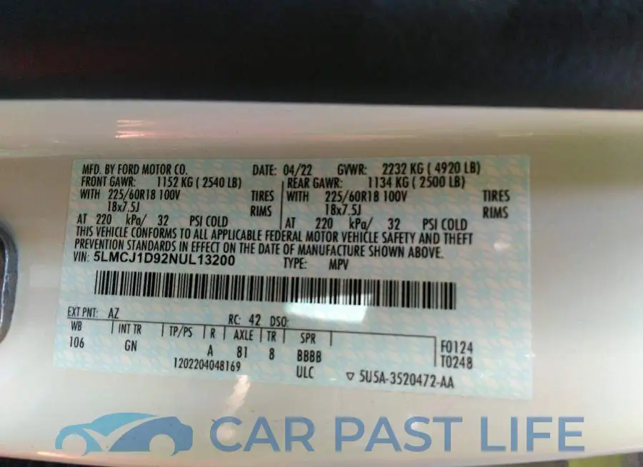 5LMCJ1D92NUL13200# 9
