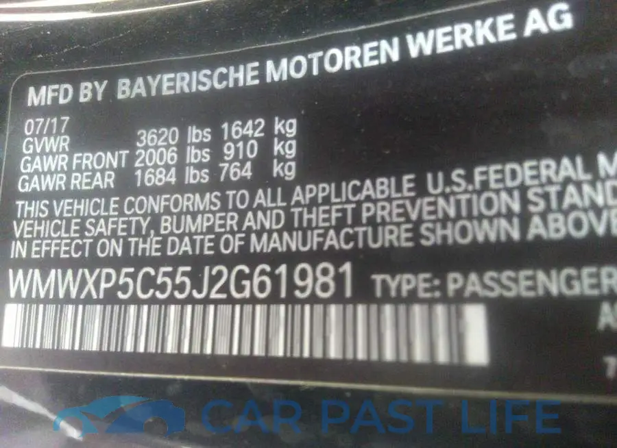WMWXP5C55J2G61981# 9