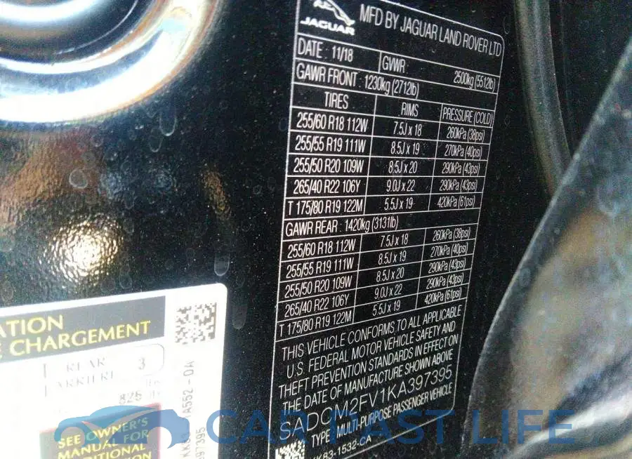 SADCM2FV1KA397395# 9