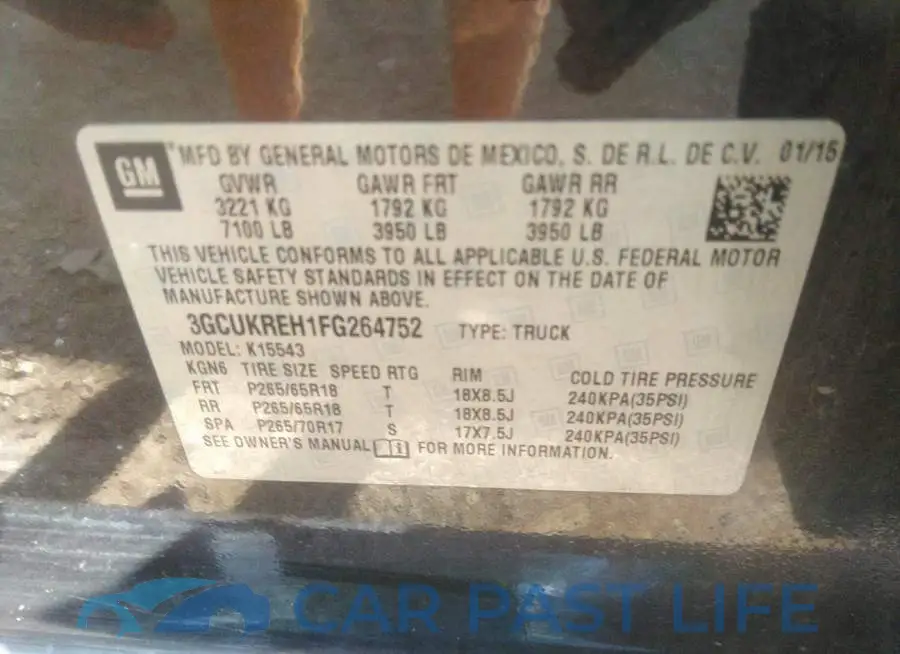 3GCUKREH1FG264752# 9