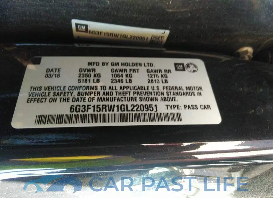 6G3F15RW1GL220951# 9