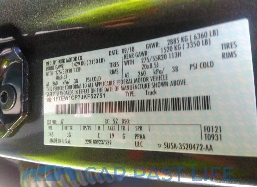 1FTEW1CP7JKF52751# 9