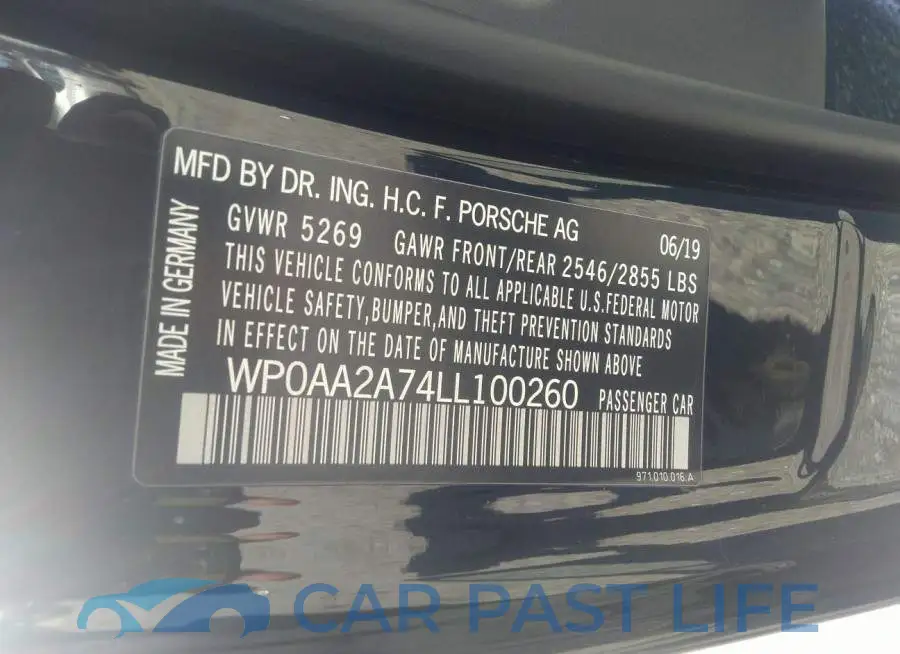 WP0AA2A74LL100260# 9