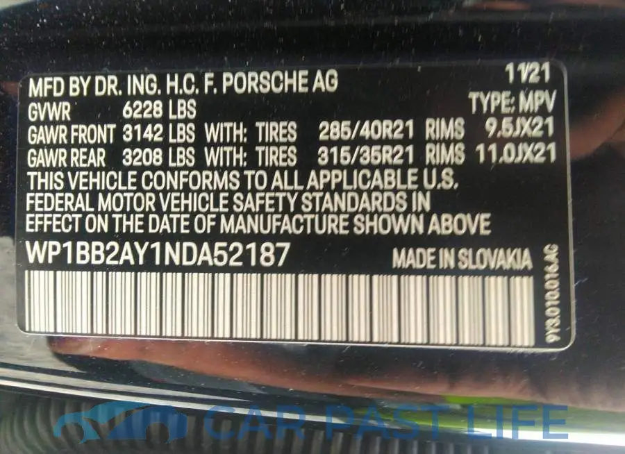 WP1BB2AY1NDA52187# 9