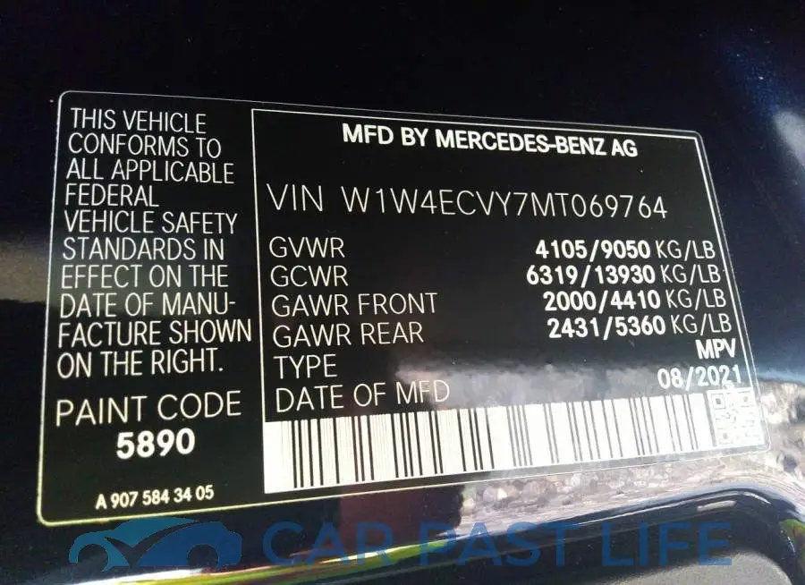W1W4ECVY7MT069764# 9