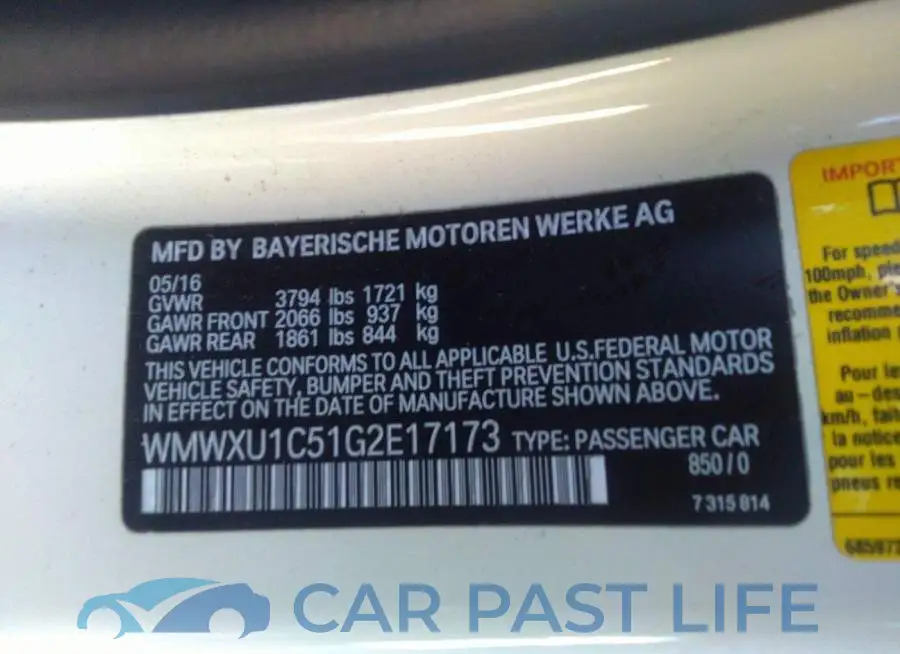 WMWXU1C51G2E17173# 9