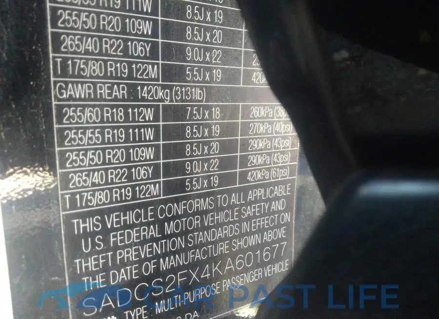 SADCS2FX4KA601677# 9