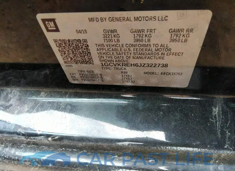 1GCVKREH6JZ322738# 9