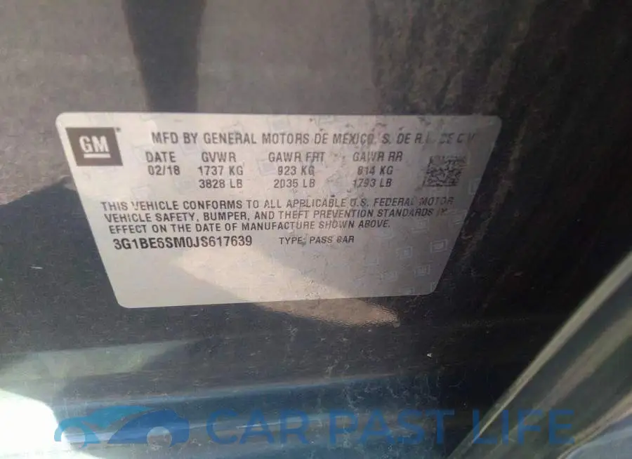 3G1BE6SM0JS617639# 9