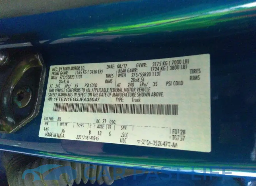 1FTEW1EG3JFA35047# 9