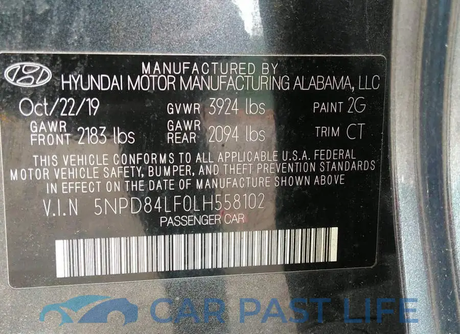 5NPD84LF0LH558102# 9