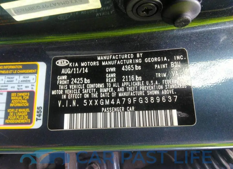 5XXGM4A79FG389637# 9