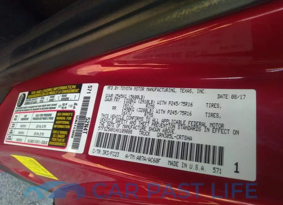5TFSZ5AN1HX109088# 9