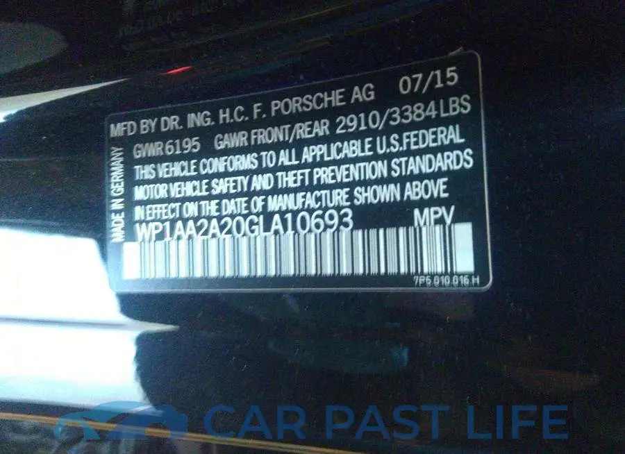 WP1AA2A20GLA10693# 9