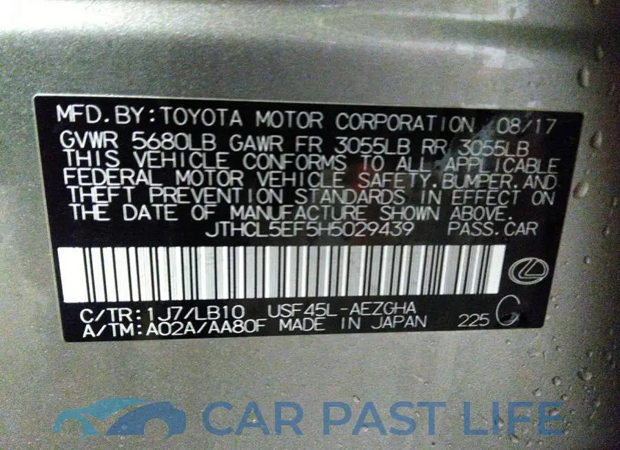 JTHCL5EF5H5029439# 9