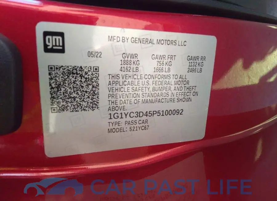1G1YC3D45P5100092# 9