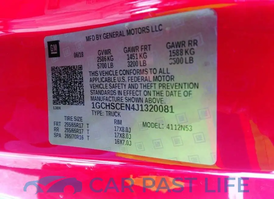 1GCHSCEN4J1320081# 9