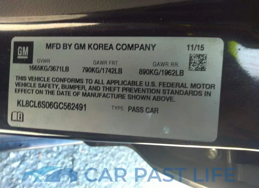 KL8CL6S06GC562491# 9
