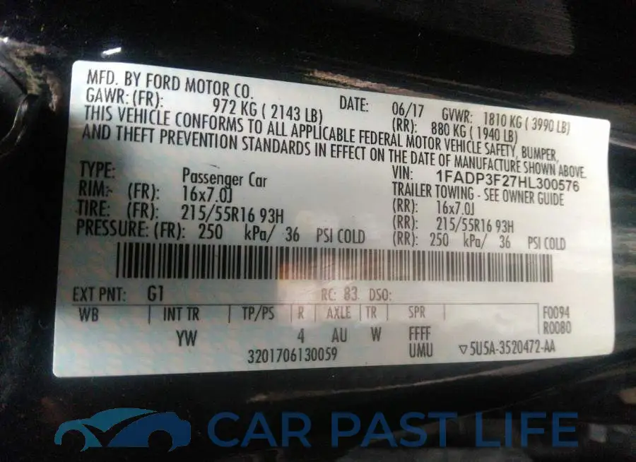 1FADP3F27HL300576# 9