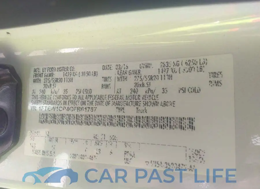 1FTEW1CP4GFB61767# 9
