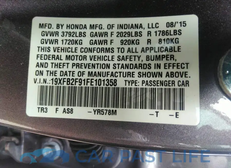 19XFB2F91FE101358# 9