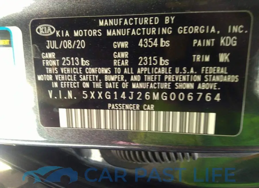 5XXG14J26MG006764# 9