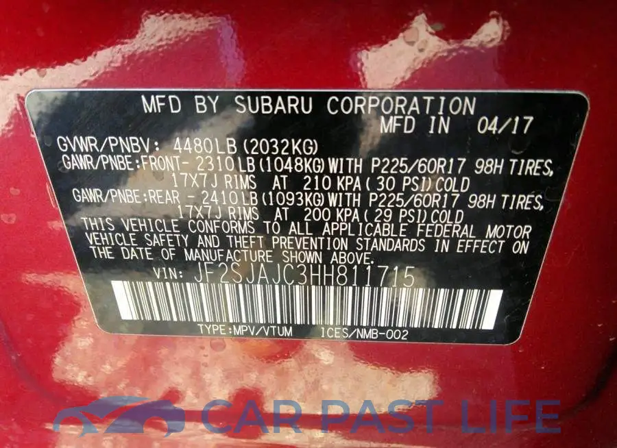 JF2SJAJC3HH811715# 9