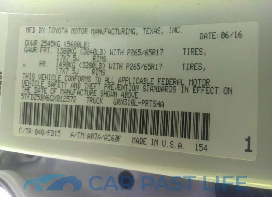 5TFDZ5BN6GX012572# 9