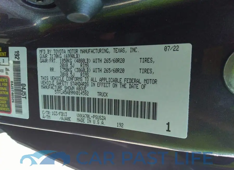 5TFLA5AB9NX014582# 9