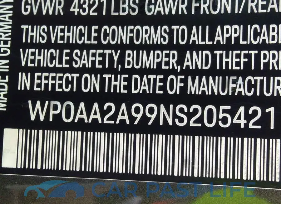 WP0AA2A99NS205421# 9