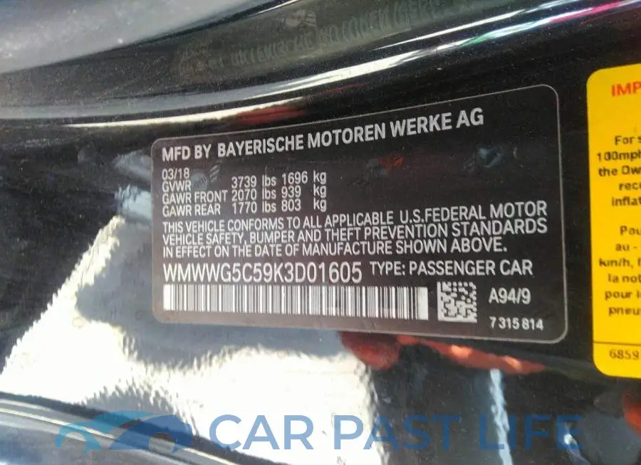WMWWG5C59K3D01605# 9