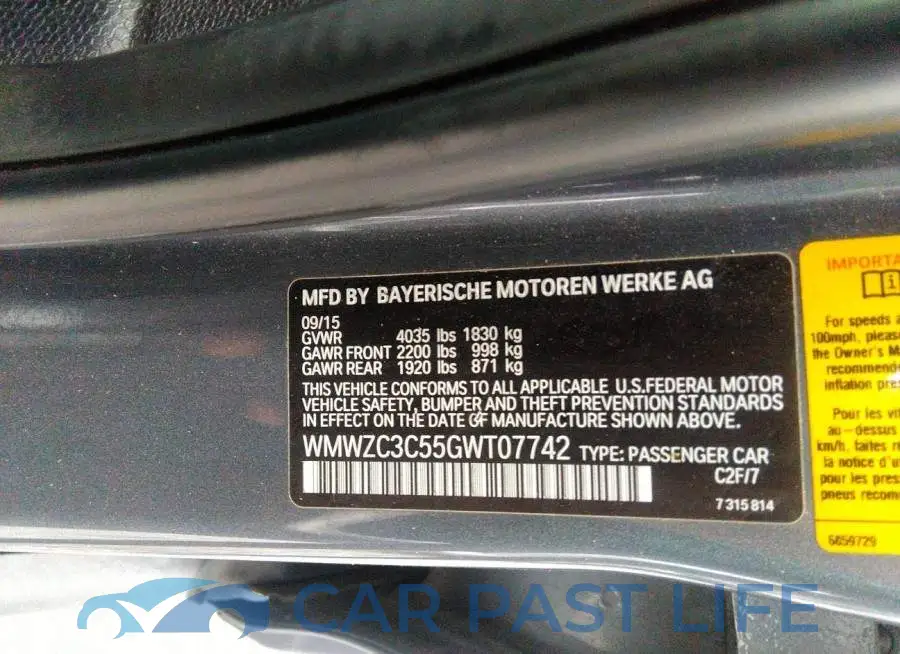 WMWZC3C55GWT07742# 9