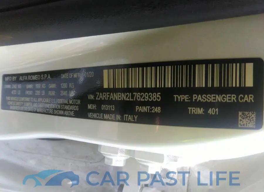 ZARFANBN2L7629385# 9