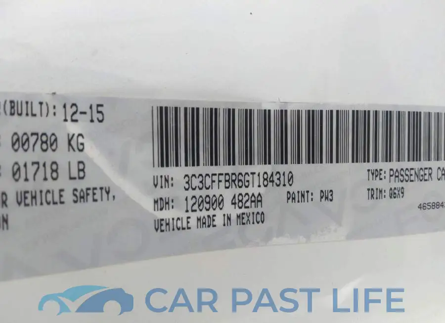 3C3CFFBR6GT184310# 9