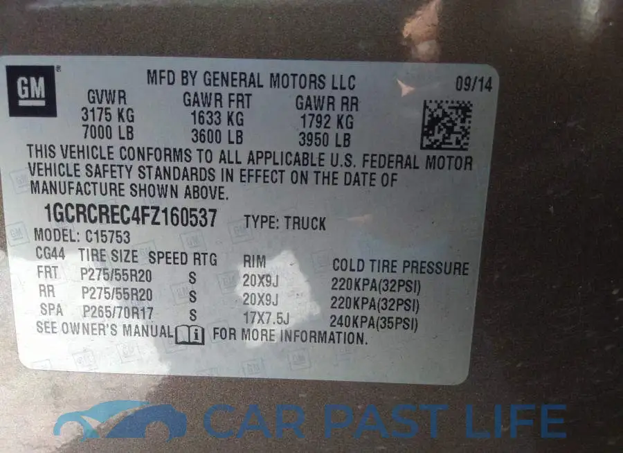 1GCRCREC4FZ160537# 9