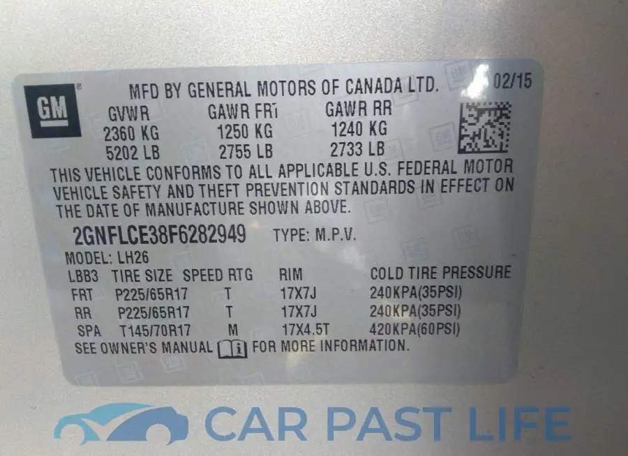 2GNFLCE38F6282949# 9