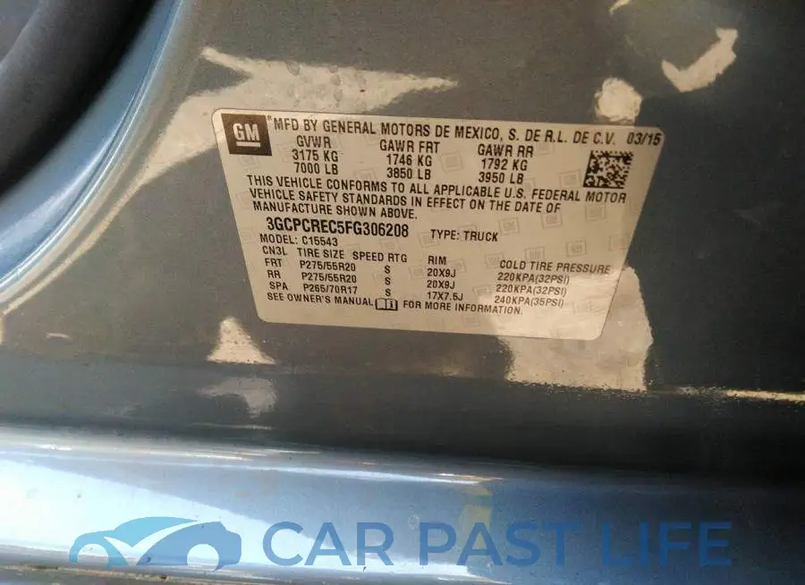 3GCPCREC5FG306208# 9