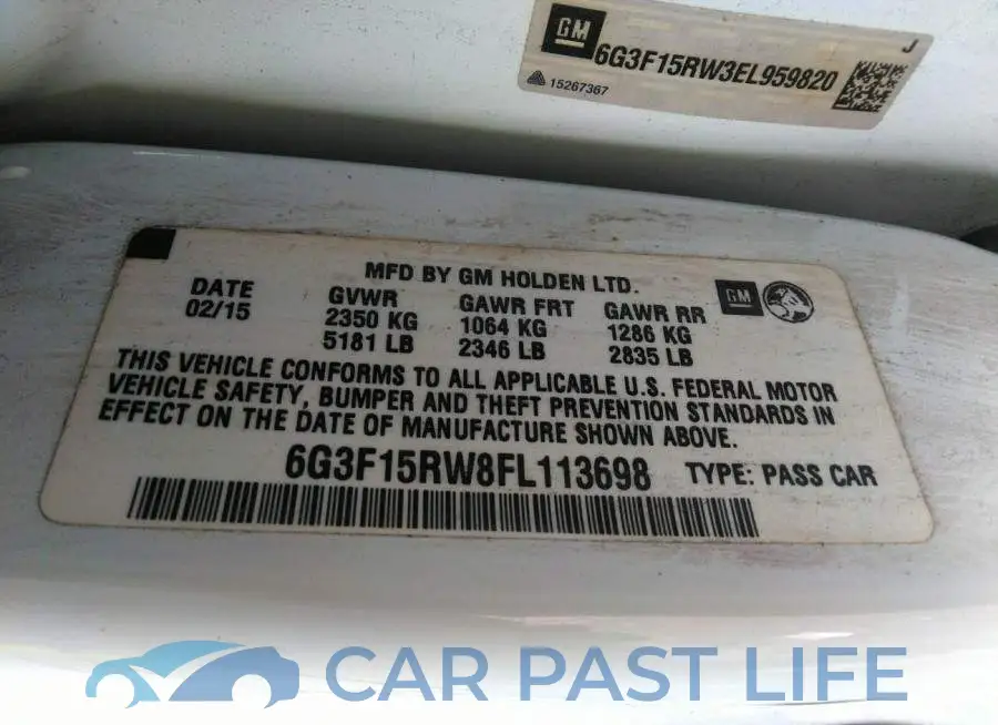 6G3F15RW8FL113698# 9