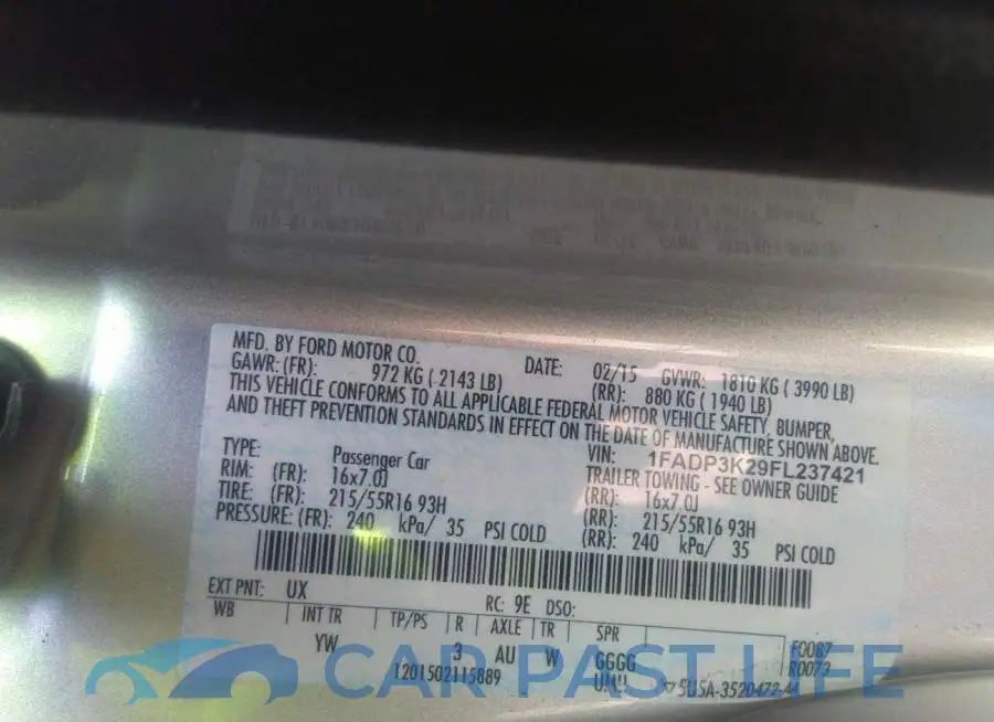 1FADP3K29FL237421# 9