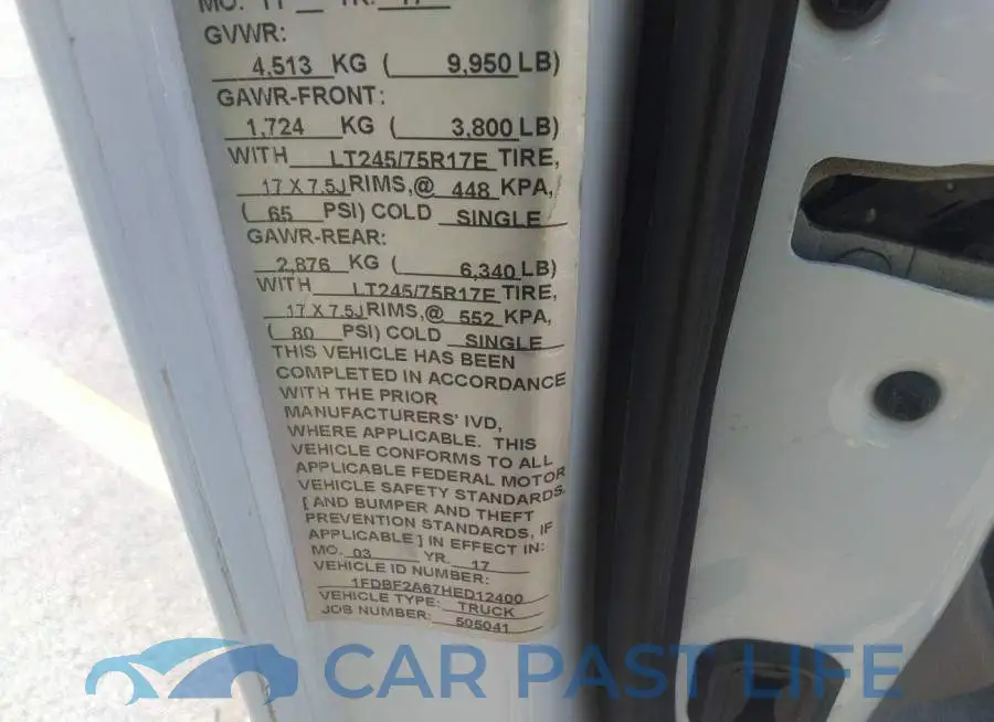 1FDBF2A67HED12400# 9