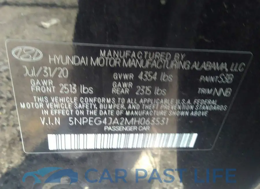 5NPEG4JA2MH063531# 9